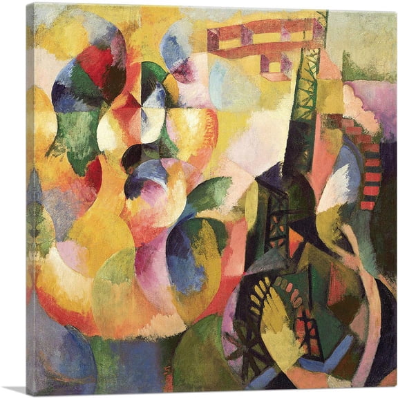 ARTCANVAS Sun Tower Airplane 1913 Canvas Art Print by Robert Delaunay - Size: 26" x 26" (1.50" Deep)