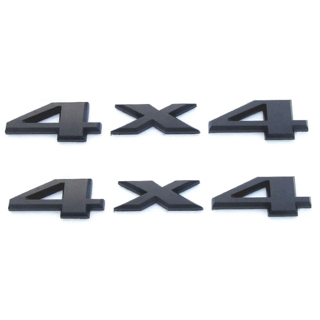 2 Pack 4x4 Emblem Badge Nameplate 3D Car Sticker Decal Compatible for Universal car (Black)
