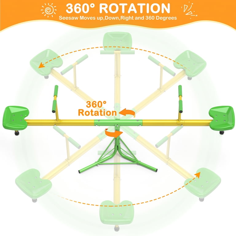 GIKPAL Spinning Teeter Totter, 360 Rotating Seesaw photo 6