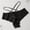 Black, variant on Crisscross Strapped Lace Thong Panties, Sheer Mesh Breathable Solid Color Underwear for Women,White