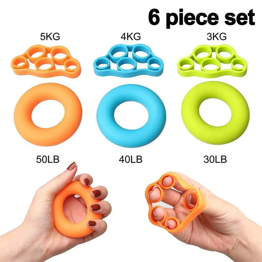 Extenseur De Doigts En Silicone Avec 5 Manchons – Rééducation, Force De Préhension, Avant-bras – Main Gauche/droite