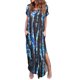 thumbnail image 1 of Vestido largo informal con bolsillo suelto para mujer, manga corta, cuello en V dividido, estampado, maxivestidos de playa Pompotops ghjkhdj11224, 1 of 6