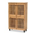 thumbnail image 1 of Baxton Studio Chêne Fernanda Bois Fini 4 Portes Armoire de Rangement de Chaussures, 1 of 10