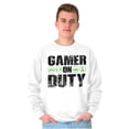 thumbnail image 4 of Gamer On Duty Video Games Nerdy Geeky Men's Crewneck Sweatshirt Brisco Brands X, 4 of 6
