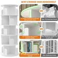 thumbnail image 4 of Homieasy Rotating Bookshelf, 360 Display Wood Spinning Bookshelf Tower, 5 Tier Floor Standing Bookcase Storage Rack, Revolving Bookcase Corner Bookshelf for Small Space, White, 4 of 7