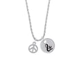 thumbnail image 2 of Delight Jewelry Silvertone Peace Sign Silvertone Script Initial Disc - & - Charm Necklace, 20"+3", 2 of 4