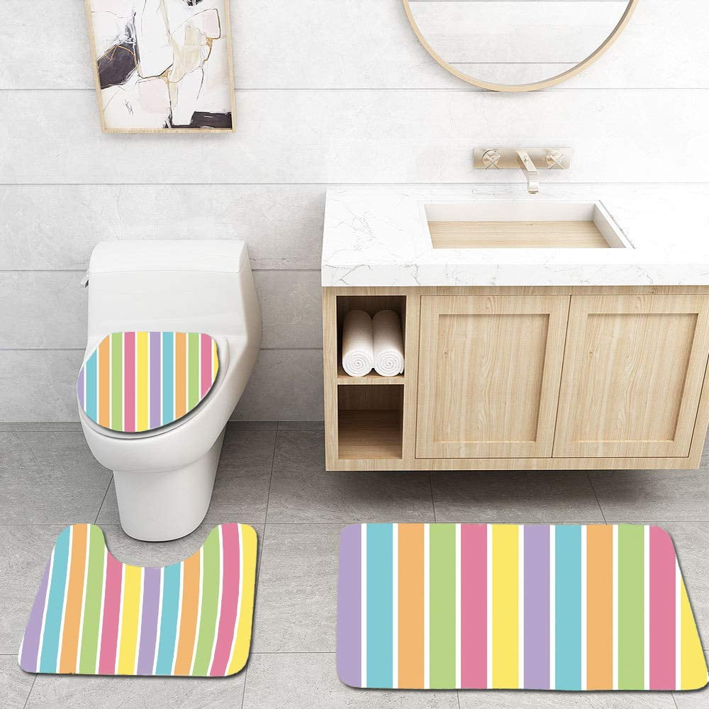 CHAPLLE Colorful Pastel Colored Striped Summer Funky Cheerful Rainbow