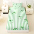 thumbnail image 3 of Manfei Dreamy Princess Bowknot Twin Sheets,Cute Green Bow Bedding,3 Pieces,1 Flat Sheet,1 Fitted Sheet and 1 Pillowcase, 3 of 6