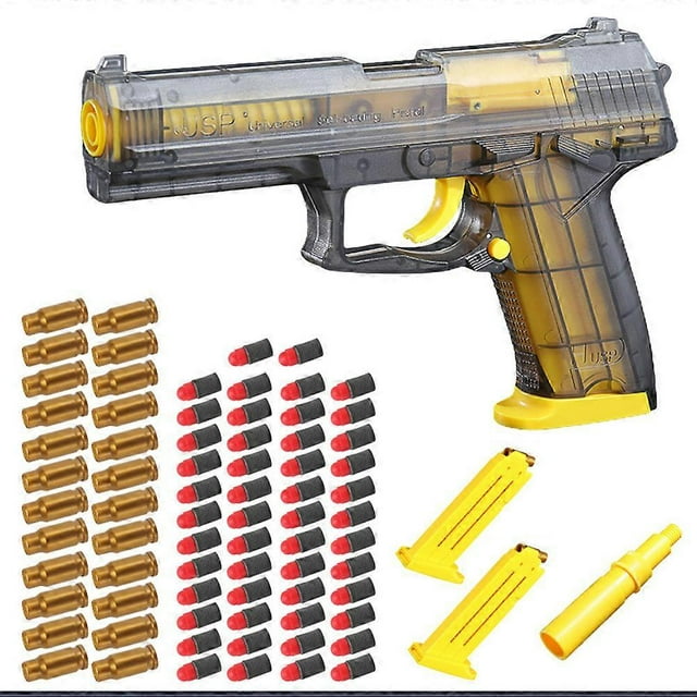 Shooting Toy Shell Ejection Pistol with Magazine with Clear Transparent Housing for Children Teenagers and Adults