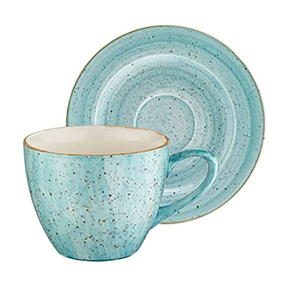 Aqua Bistro 3 oz. Espresso Cup Saucer Set for 4