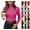 16# Hot Pink, variant on Women's Long Sleeve Mock Turtleneck Tops Ribbed Shirts Fleece Soft Thermal Undershirts Tee Green S