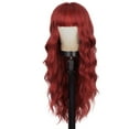 thumbnail image 1 of 26 Inch Red Curly Wig, Synthetic Fiber, for Women, European Style, Party Daily Wear, 1 of 6