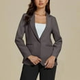 thumbnail image 4 of Suit Jackets for Women Business Casual Open Front Blazers Office Work Lightweight Coats Spring Summer Cardigan Suits Dark Gray L, 4 of 6