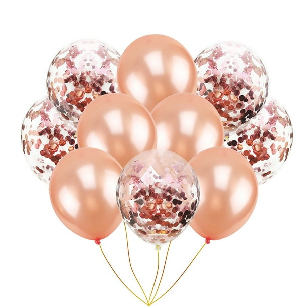 30pcs 12inch Rose Gold Paillette Confetti Balloons Clear Balloons with  Confetti Gold Glitter Party Supplies Decoration for Birthday Wedding  Proposal (20 Confetti Balloons and 10 Solid Color Ballons) 
