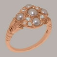 thumbnail image 2 of LBG British Made 14k Rose Gold Cultured Pearl & Diamond ring Womens Statement Ring - 33 size options - Size 11.75, 2 of 6