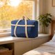 thumbnail image 1 of Bolsas De Almacenamiento No Tejidas Bolsa de viaje de gran capacidad (70 x 50 x 25 cm), impermeable, de tela no tejida, con asas reforzadas para almacenamiento y transporte (azul, 1 unidad) JASKFLY, 1 of 8