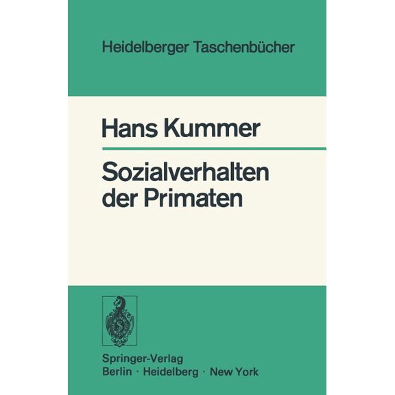 Heidelberger Taschenbücher Sozialverhalten Der Primaten, Book 162, (Paperback)