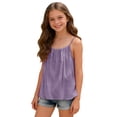 thumbnail image 6 of Girls T Shirts Kids Tunic Tops Camisole for Summer Sleeveless Spaghetti Strap Camisole Vest Flowy Loose Backless Holiday Shirt, 6 of 7