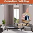 thumbnail image 2 of Curtain Rods No Drilling for Windows 48 to 96 Inch, 5/8 Inch Diameter Drapey Pole with No Drill Curtain Rod Brackets, Renter Friendly Cortineros Para Ventanas (Black), 2 of 8