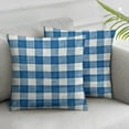 thumbnail image 3 of BANET  Abstract Throw Pillow Cover Set of 2, Picnic Table Style Simplistic  Bands Kitchen Overlapping Motif, Decorative Square Covers for Couch Bed &amp; Sofa,  Violet Blue White 18x18in, 3 of 7