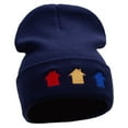 thumbnail image 4 of Monopoly Houses Embroidered 12 inch Acrylic Cuffed Long Beanie - Navy OSFM, 4 of 5