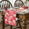 thumbnail image 3 of RKSTN Pink Flower Table Runner Valentine's Day Linen Print Tablecloth, 3 of 7