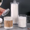 thumbnail image 2 of Primegos Cosmetic Cotton Storage Box Cotton Swab Container Transparent with Lid Dustproof Thickened Lightweight Space-saving Home Dorm Cotton Swab Dental Floss Container, 2 of 8