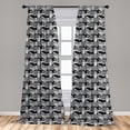 thumbnail image 5 of Ambesonne Bulldog Curtains, Gentlemen Punk Animals, Pair of 28"x63", Grey Black and Pale Grey, 5 of 5