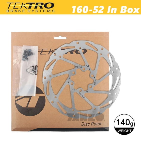 TEKTRO Bike Disc Brake Rotor TR160-52 With 6 Bolts 1.8mm Thickness For 2 Pistons In Bulk No Retail Box