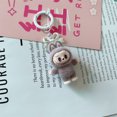 thumbnail image 1 of Labubu llavero muñeca pareja llavero Kawaii dibujos animados creativo Bowknot teléfono móvil bolsa colgante dijes mochila decoración regalos, 1 of 4