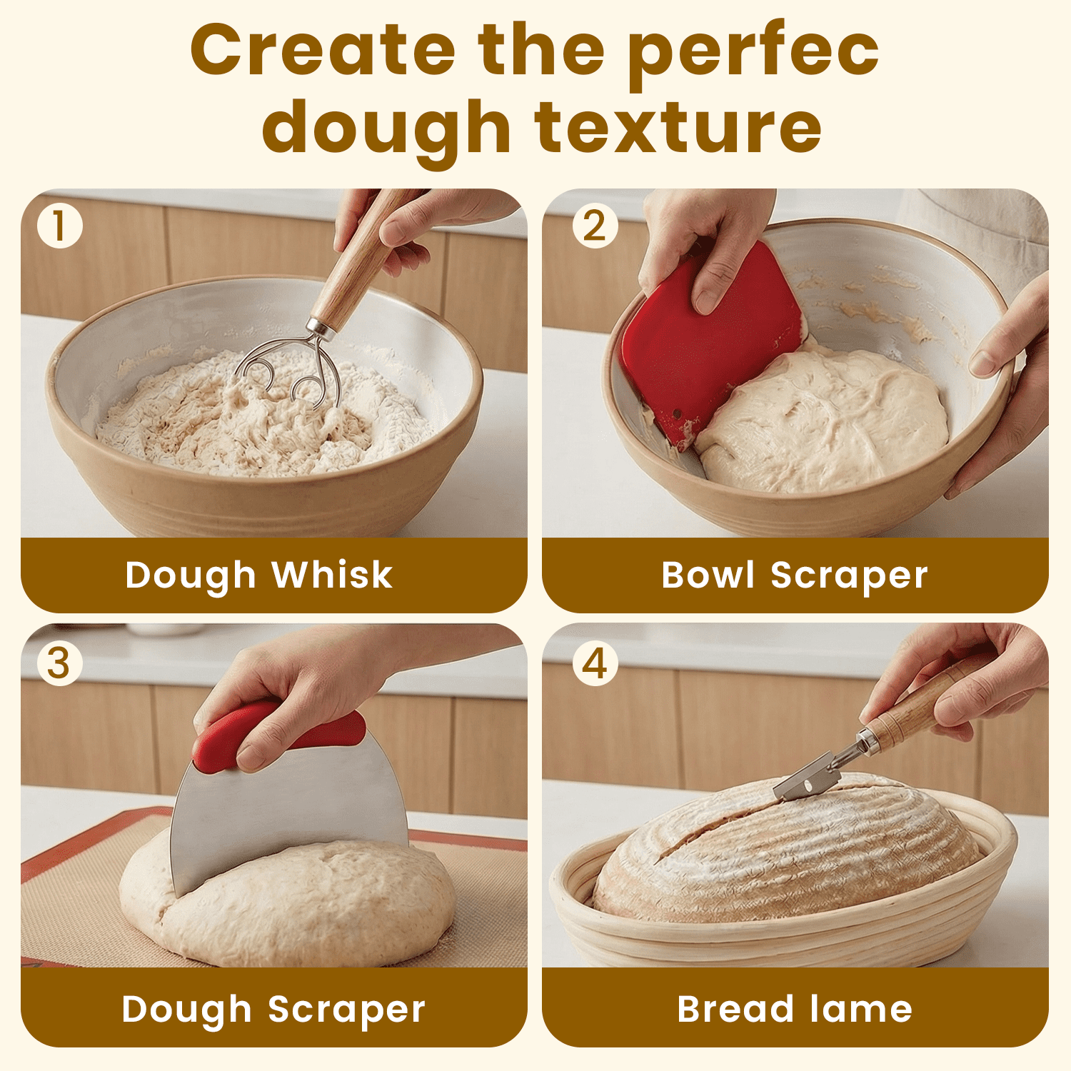 NULAS 52-Piece Sourdough Starter Kit , Oval Banneton Proofing Baskets, Bread Baking Supplies Set including Sourdough Jar, Perfect Baking Gifts for Beginners & Home Bakers