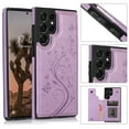 thumbnail image 1 of SaniMore for Samsung Galaxy S22 Ultra 6.8" Magnetic Wallet Case, PU Leather Case with Card Slot & Kickstand Shockproof Protective Case for Samsung S22 Ultra Women Ladies, Purple, 1 of 10