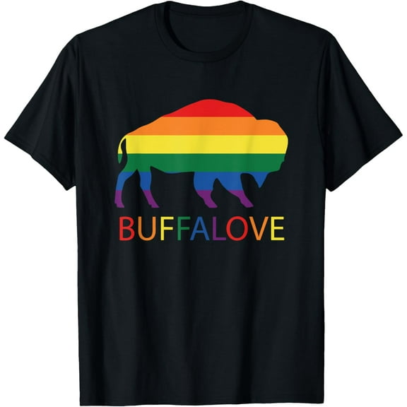 Bufflove Buffalo Say Gay Rainbow LGBTQ Pride Month T-Shirt