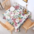 thumbnail image 2 of Pioneer Flower Floral Print Pattern Square Tablecloth,Waterproof Square Table Cover,Wipeable Spillproof Washable Table Cover for Home Kitchen Party Decor 52"x52"(132x132cm), 2 of 6