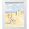 thumbnail image 3 of Paul Brent 20x24 White Modern Wood Framed Wall Art Titled - Sur la Plage, 3 of 5