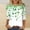 A06-Green, variant on Womens St Patricks Day Clover 3/4 Sleeve Crew Neck Shirt Tops