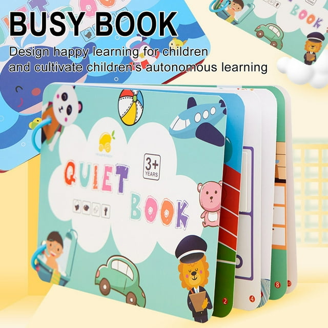 Big Save,HWRETIE Montessori Busy Book for Kids,to Learning Skills Baby Enlightenment Book Puzzle Book