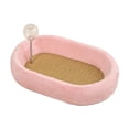 thumbnail image 3 of Cama ovalada para gatos, rascador, protector de muebles con pelota, juego de persecución, sofá, juguetes de entrenamiento, tablero rascador para gatos Rosa, 3 of 8