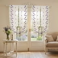 thumbnail image 6 of Rod Pocket Scalloped Floral Embroidered Sheer Curtain,Tie Up Light Filtering Balloon Window Drape for Bedroom,Living Room,Kitchen,Cafe Decor, 6 of 6