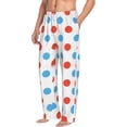 thumbnail image 2 of Balery Red Blue Polka Dots print Men's Pajama Pants,Ultra Lightweight Pjs,Lounge Pant-X-Large, 2 of 9