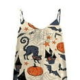 thumbnail image 5 of Halloween Womens Pumpkin Bat Print Overalls Loose Playsuit Loungewear Rompers Jumpsuit with Pockets, 5 of 5