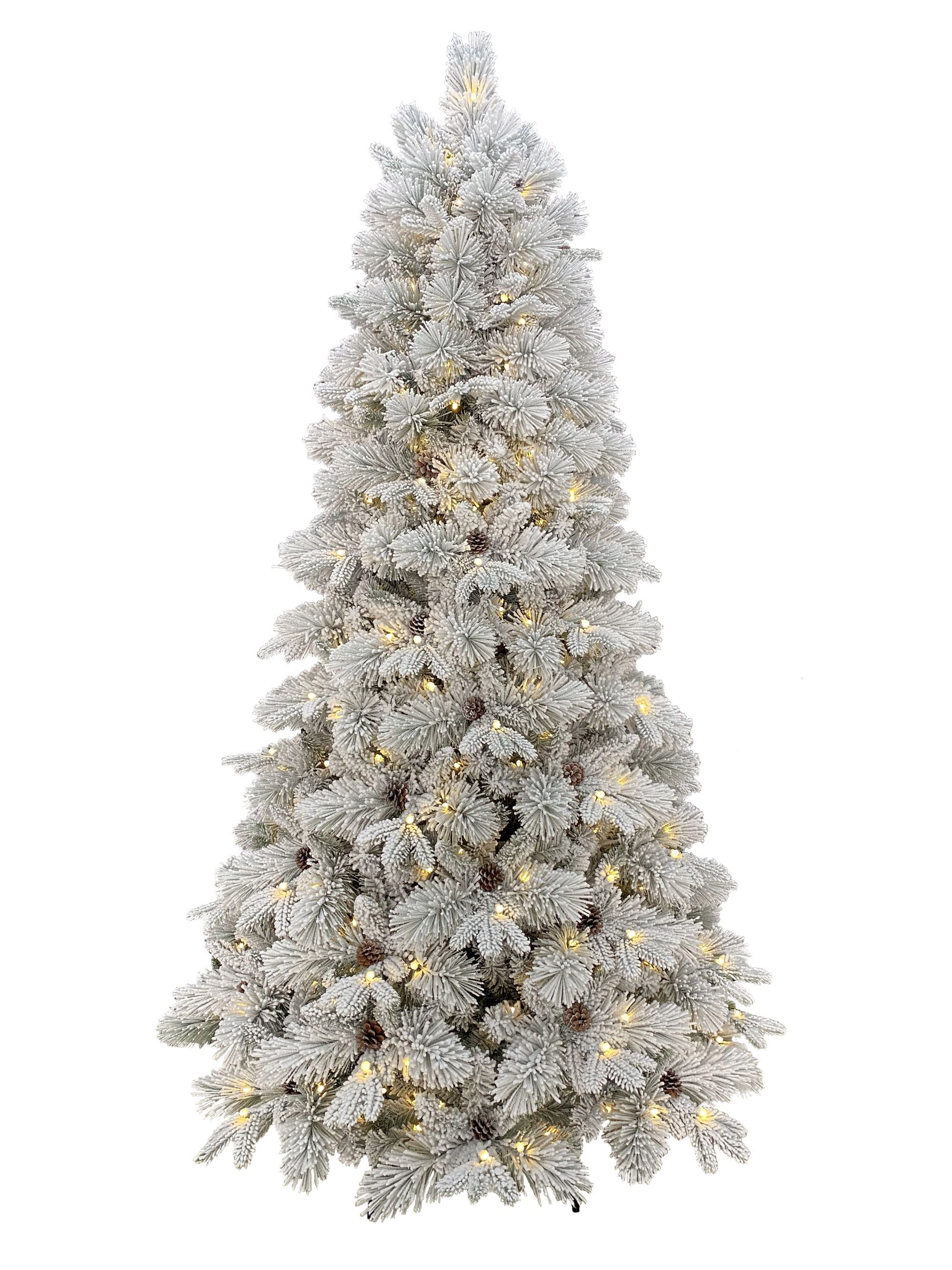 Holiday Time Flocked Prelit Bellmont Christmas Tree With Color Changing Led Lights, 7.5-Feet - Walmart.com