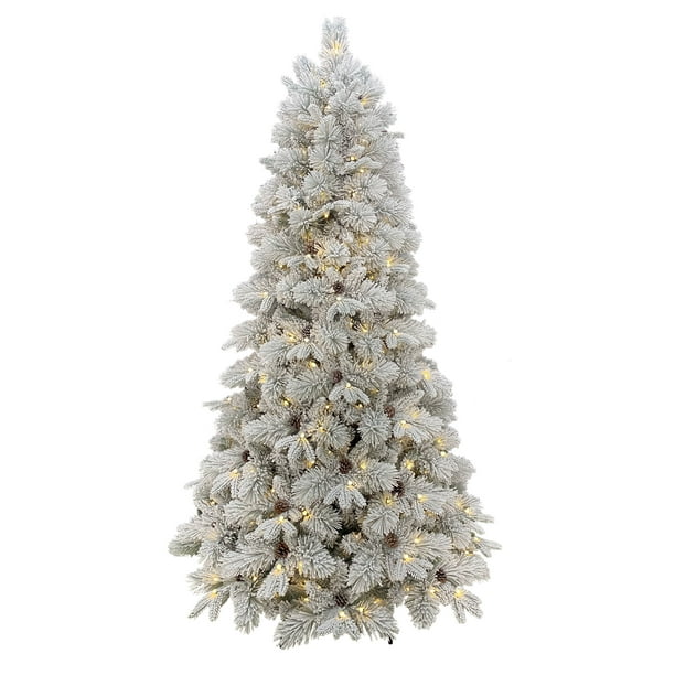 Holiday Time Flocked Prelit Bellmont Christmas Tree With Color Changing Led Lights, 7.5-Feet - Walmart.com