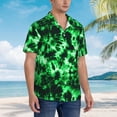 thumbnail image 3 of Pofeuu Green Tie Dye Print Hawaiian Shirt for Men Sleeves Casual Button Down Summer Beach Dress Shirts T-Shirts,XX-Large, 3 of 7