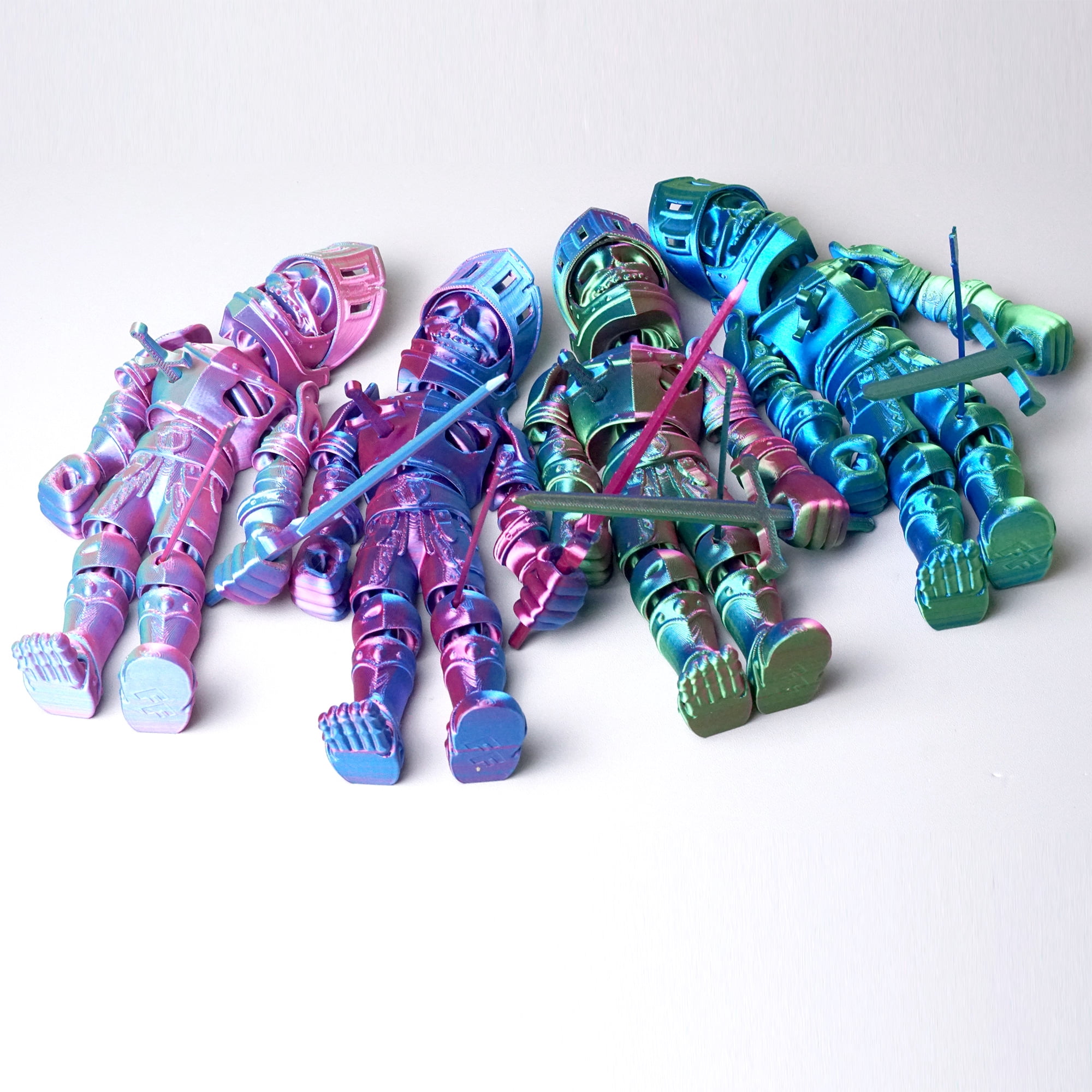 4pcs/set 3D Printed Skeleton Warrior ,Flexible Joint Animal lacertid Figurines,Realistic Eyes, Home Office Decor,Fidget Toy for Adults Teens Boy Festival Gifts