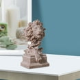 thumbnail image 6 of deevoka Lion Head Statue Crafts Handcarved Tabletop Ornament Animal Sculpture for Living Sandstone Color, 6 of 9