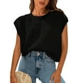 thumbnail image 2 of Womens Spring Tops 2026 Summer Shirts Crochet Cap Sleeve Sweater Pullover Cute Beach Vacation Clothes Black S, 2 of 5