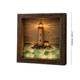 thumbnail image 3 of Coastal Lighthouse Sea Glass Shadow Box Night Light,Beach Sea Decor Ambient Lamp,Handmade Seascape Art Frame Decorative Warm Glow Bedroom Living Room Shelf Entryway Gift, 3 of 6