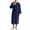 Navy, variant on Long Kimono Robe for Men Long Sleeve Lightweight Cotton Bathrobe Yukata Sauna Spa Robes with Pockets Shower Robe