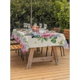 thumbnail image 3 of Outdoor Tablecloth with Umbrella Hole for Patio/Picnic/Party/Camping, Spring Waterproof Table Cloth Rectangle Table Cover Washable, Farmhouse Retro Truck Botanical Rose Butterfly (54"x 80"), 3 of 8